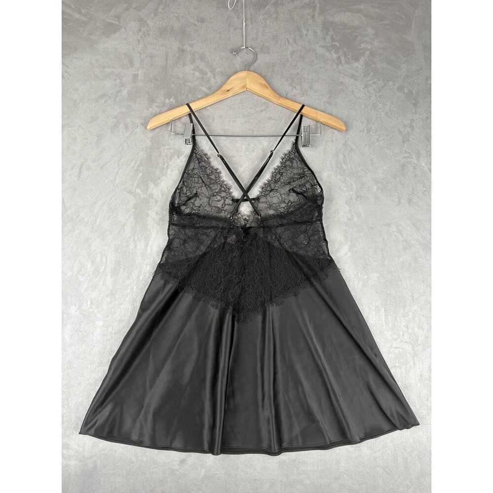 Victoria's Secret Lace-Trim Satin Chemise Slip M - Picture 3 of 10